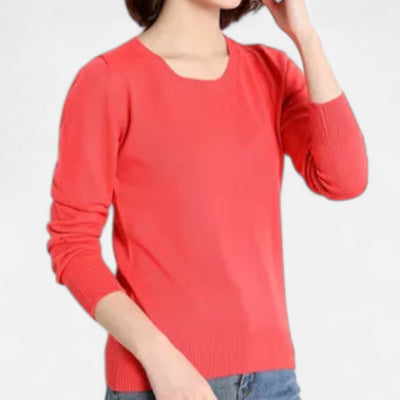 Women’s Merino Wool Sweater – Timeless O-Neck Elegance
